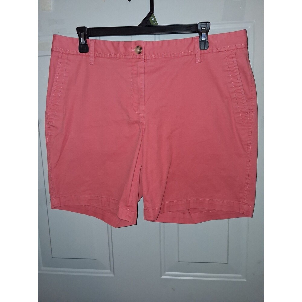Talbots Women’s 10 Relaxed Chino Shorts 7” Inseam Dark Salmon Pink Cotton